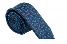 Cravata Slim Blue Paisley
