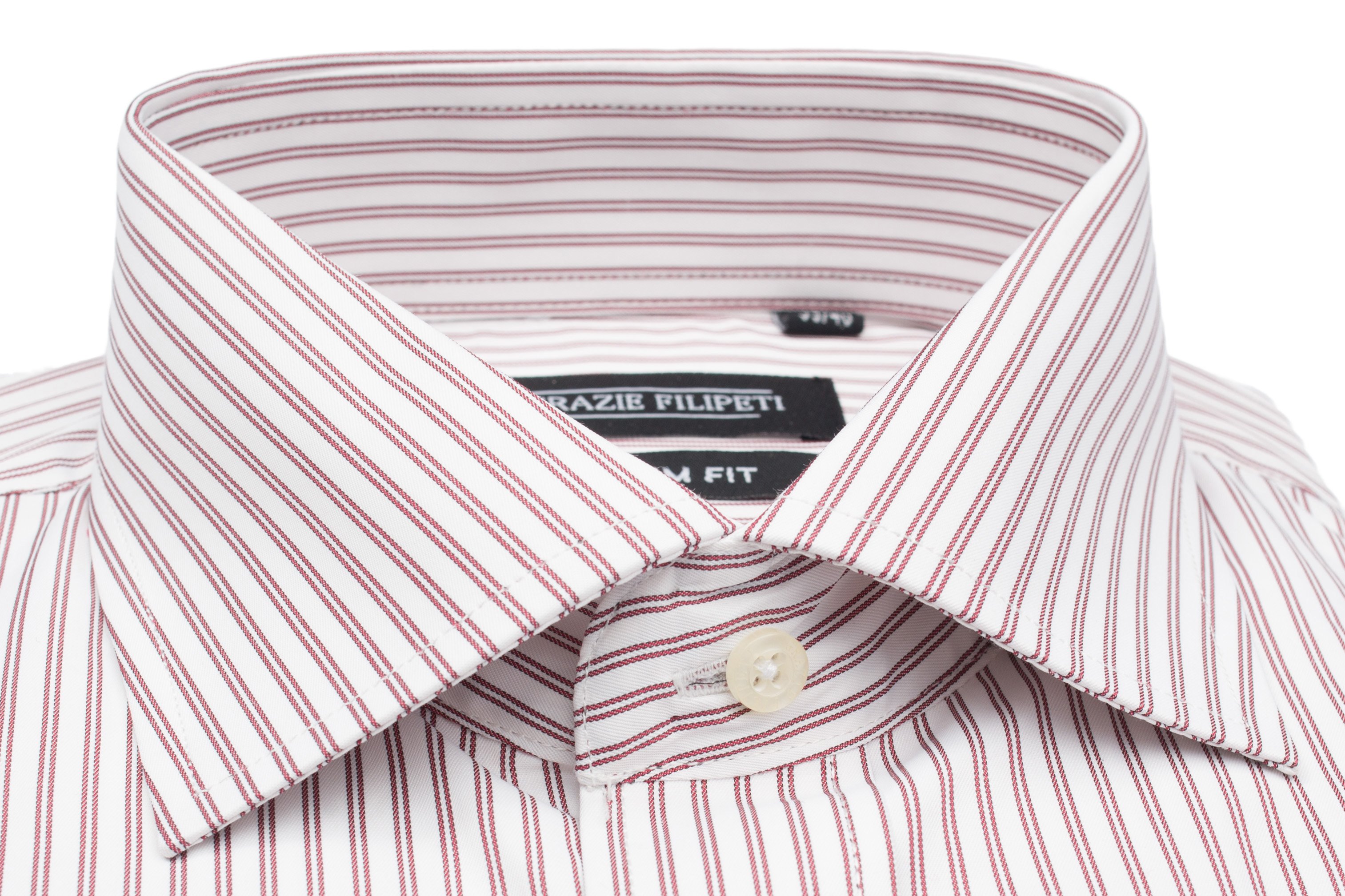 Camasa Slim Fit cu dungi fine bordeaux - Grazie Filipeti