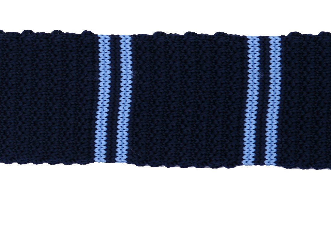 Cravata crosetata bleumarin cu dungi bleu marca Grazie Filiepti