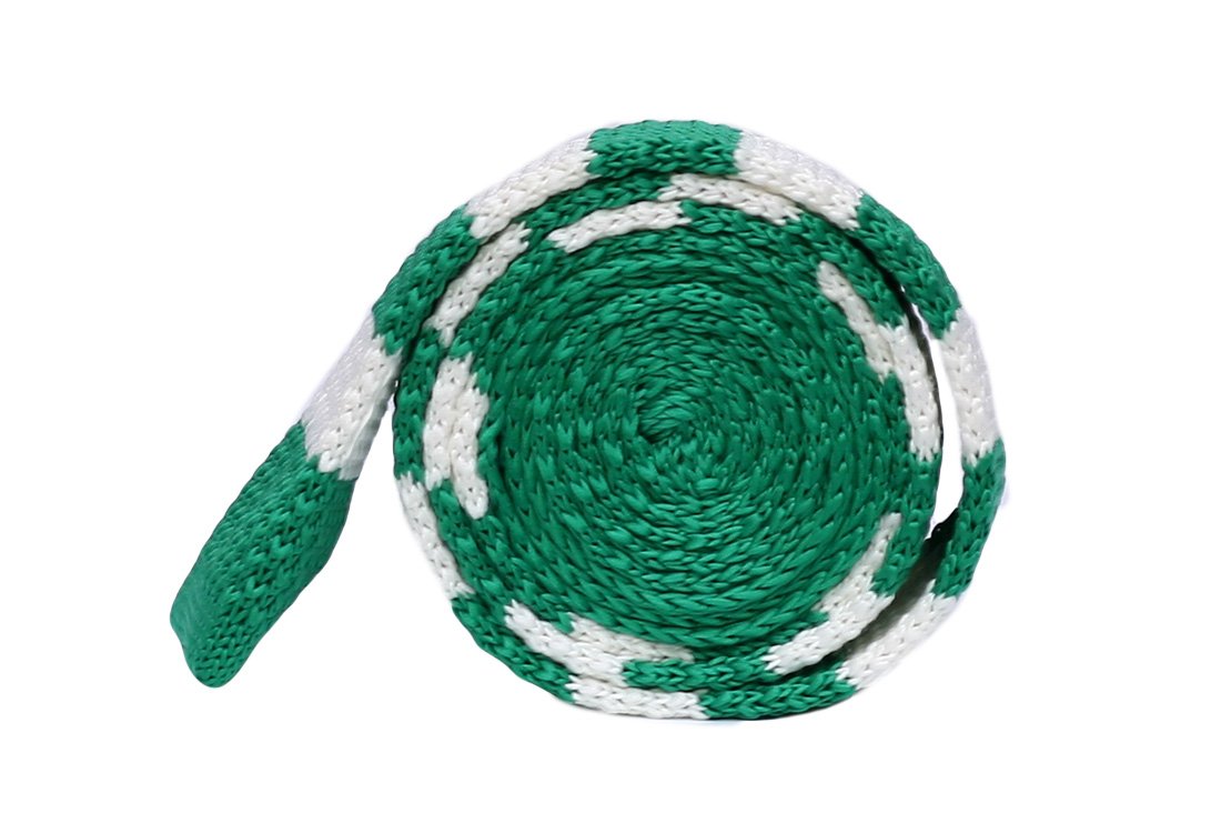 Cravata crosetata verde cu dungi albe marca Grazie Filipeti