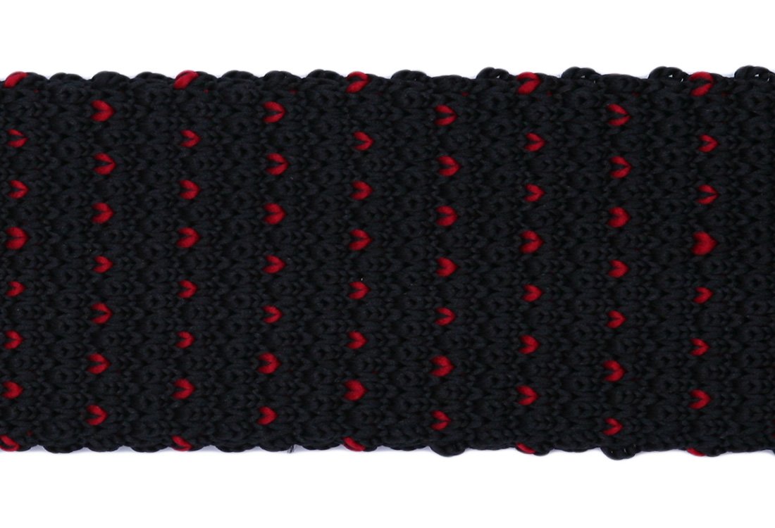 Cravata crosetata negru cu puncte rosii marca Grazie Filipeti