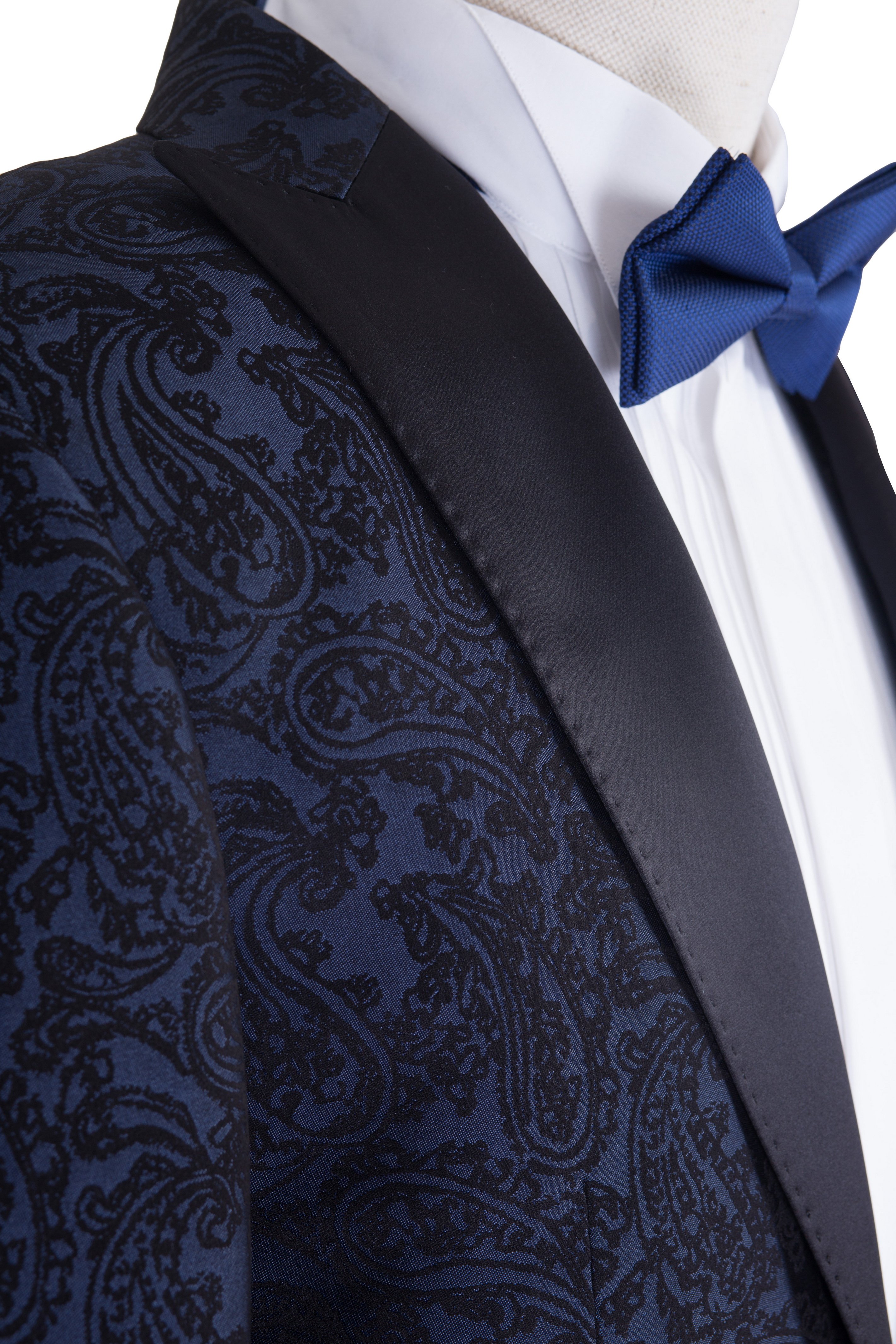 Costum barbati de ceremonie bleumarin cu model imprimat Grazie Filipeti