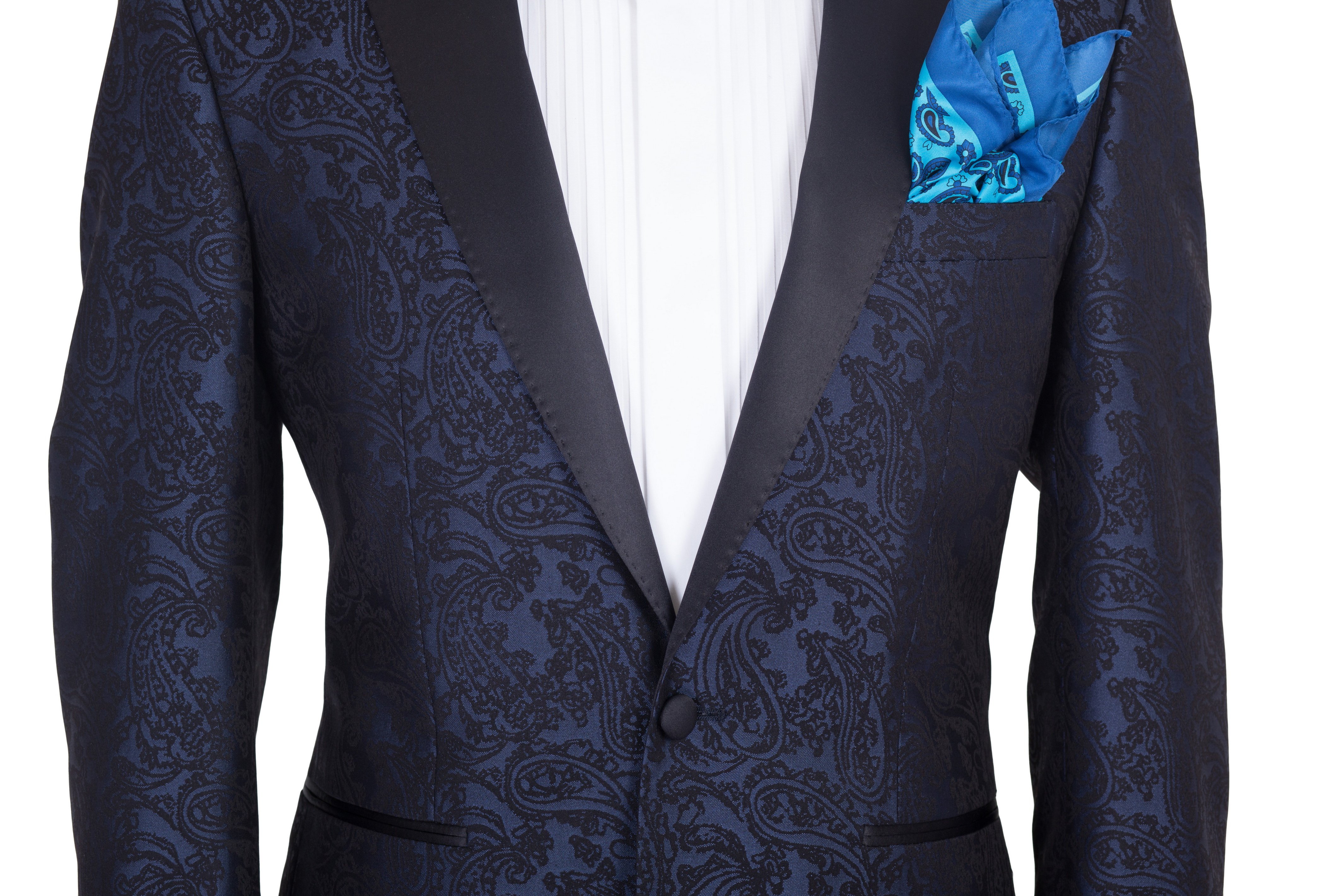 Costum barbati de ceremonie bleumarin cu model imprimat Grazie Filipeti