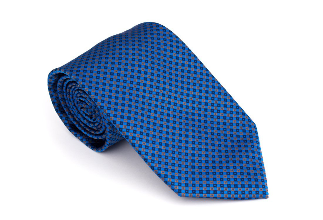 Cravata clasica albastra cu picouri - Grazie Filipeti