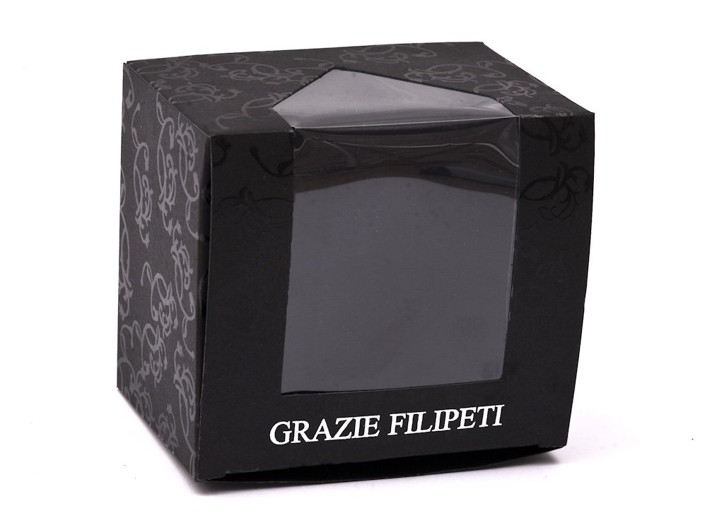 Cravata clasica negru cu motiv floral violet Grazie Filipetui