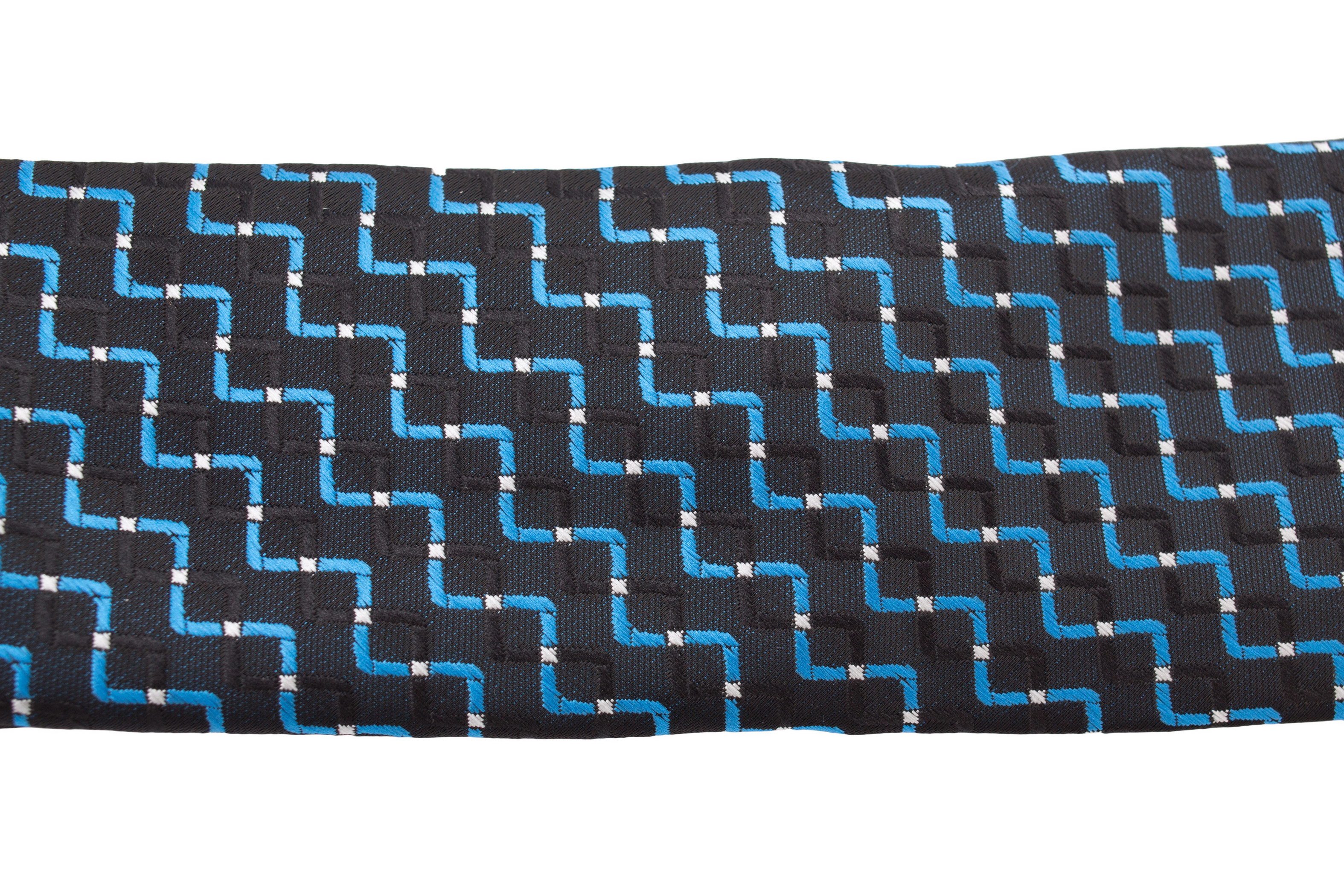 Cravata slim negru cu model turcoaz Grazie Filipeti