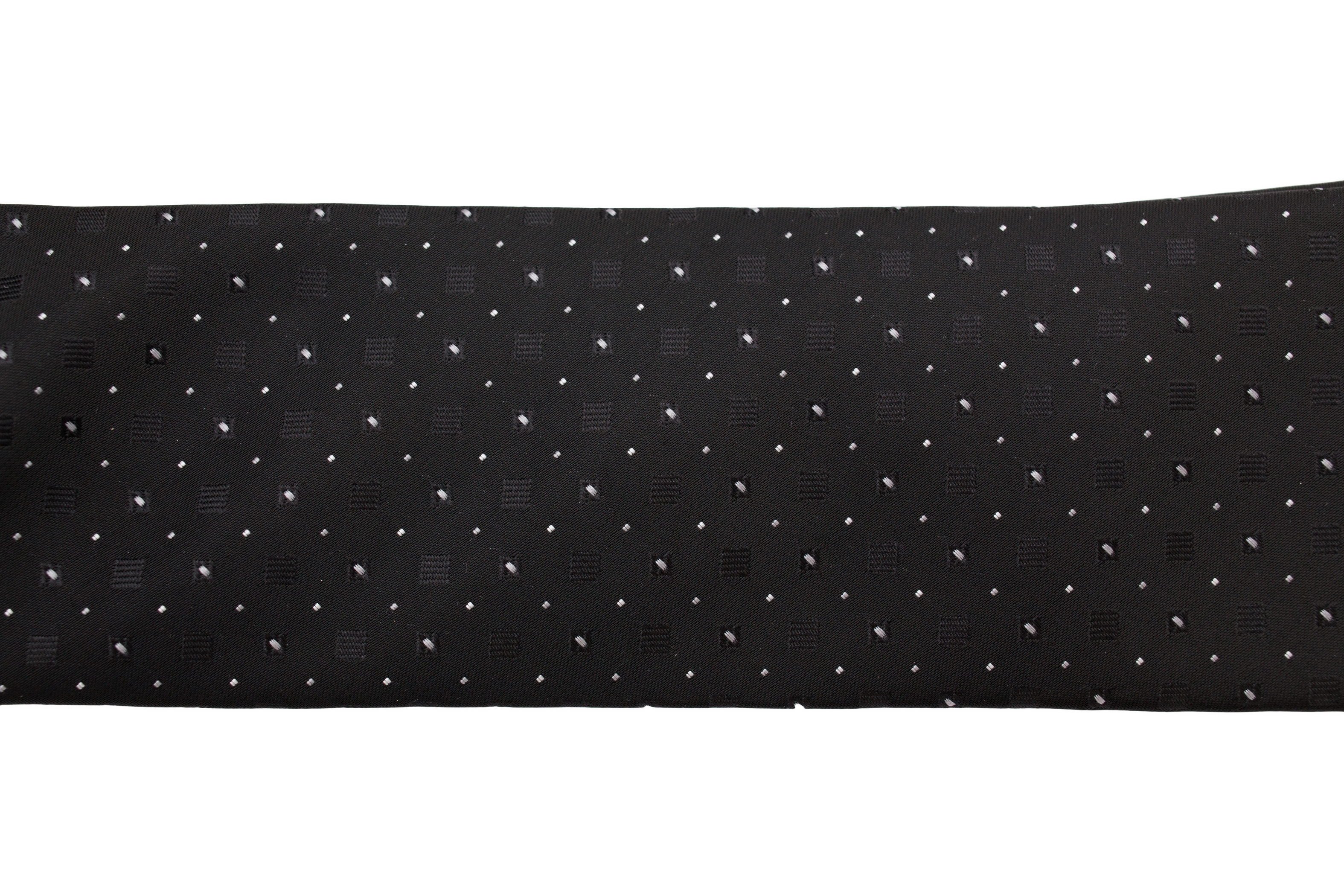 Cravata neagra slim cu picouri gri si albe Grazie Filipeti