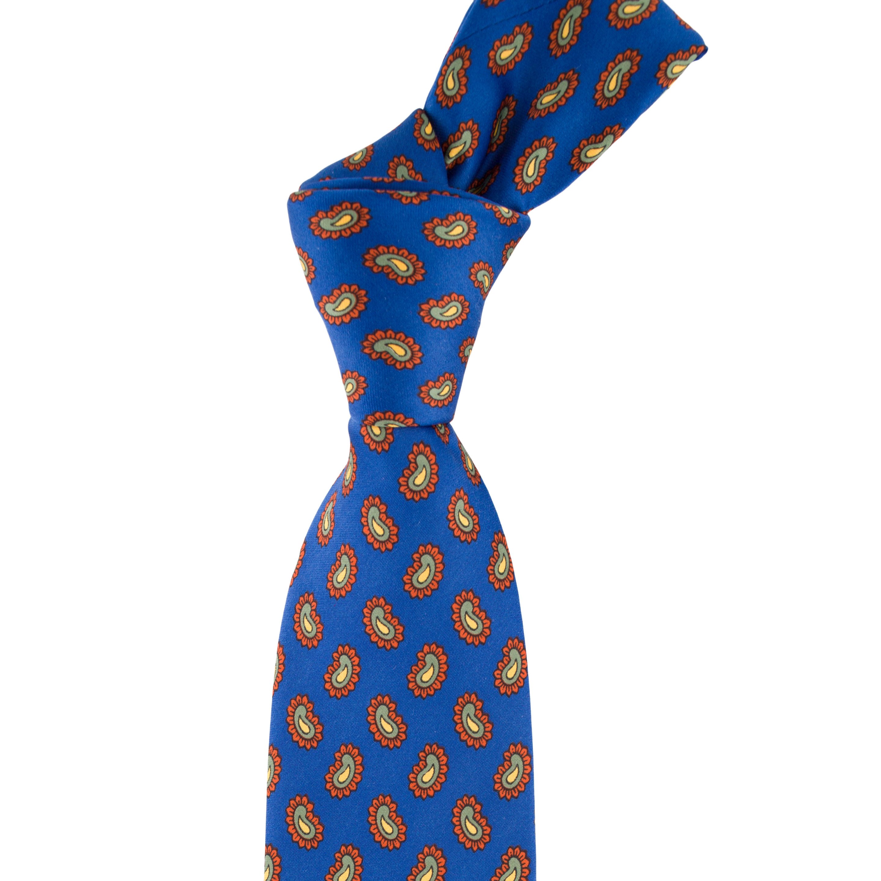 Cravata albastra Paisley Print