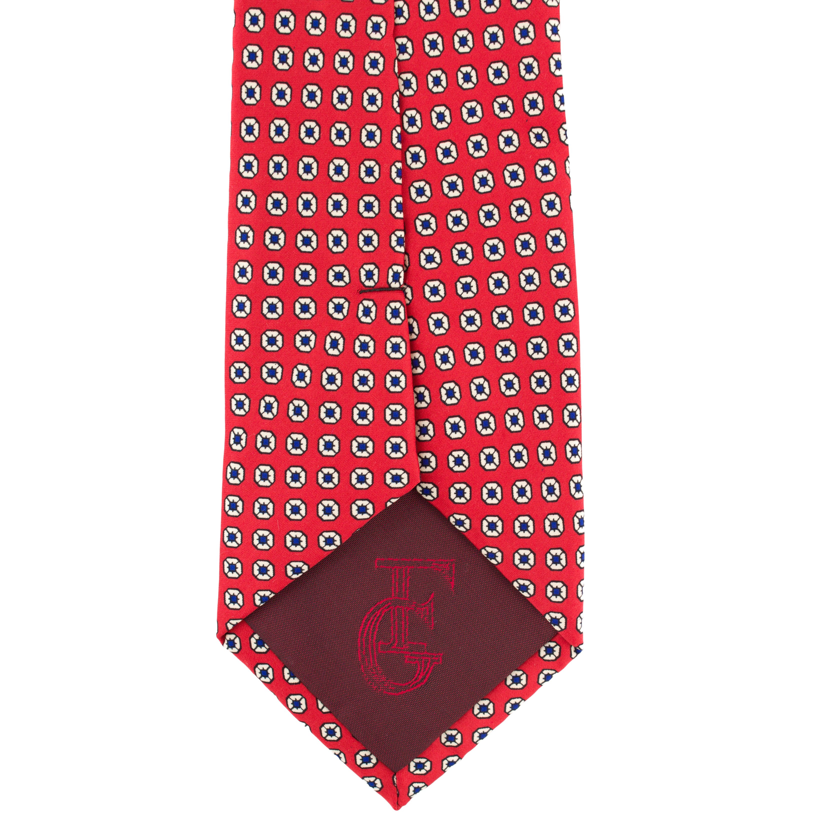 Cravata rosie cu model print