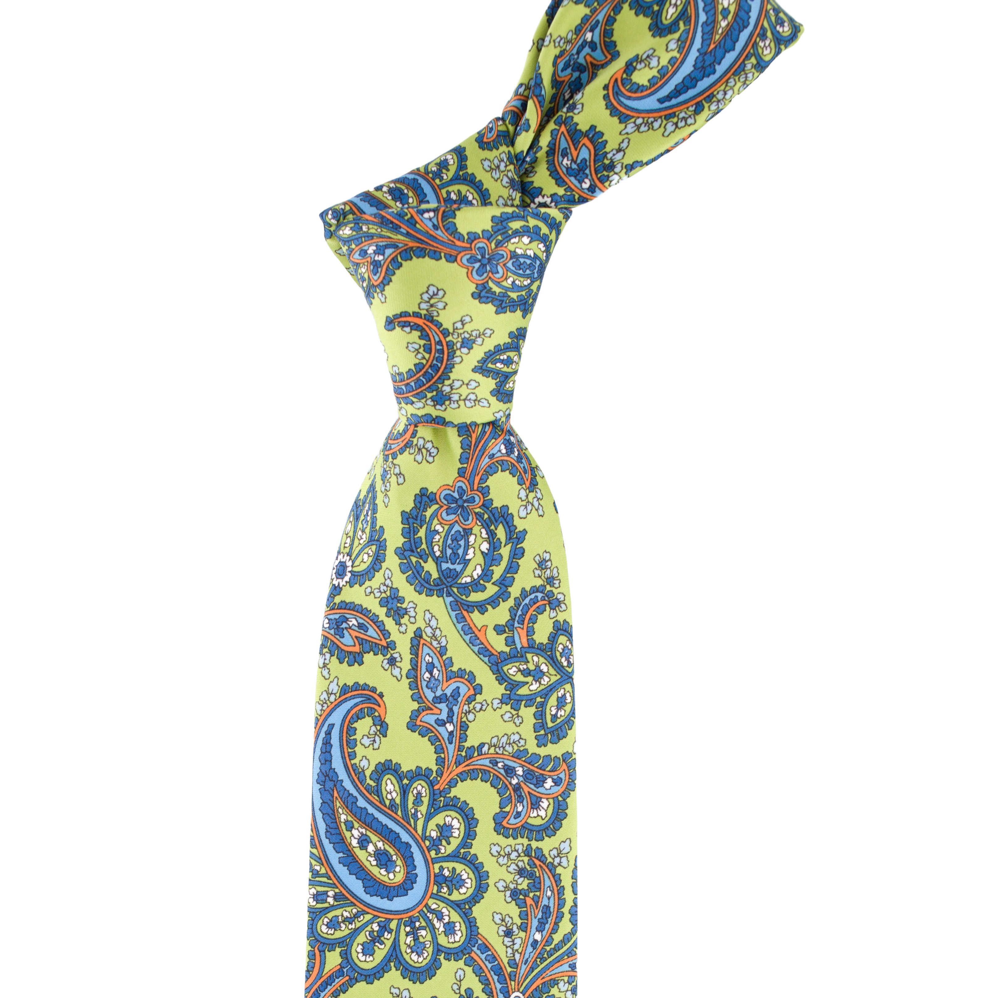 Cravata verde Paisley