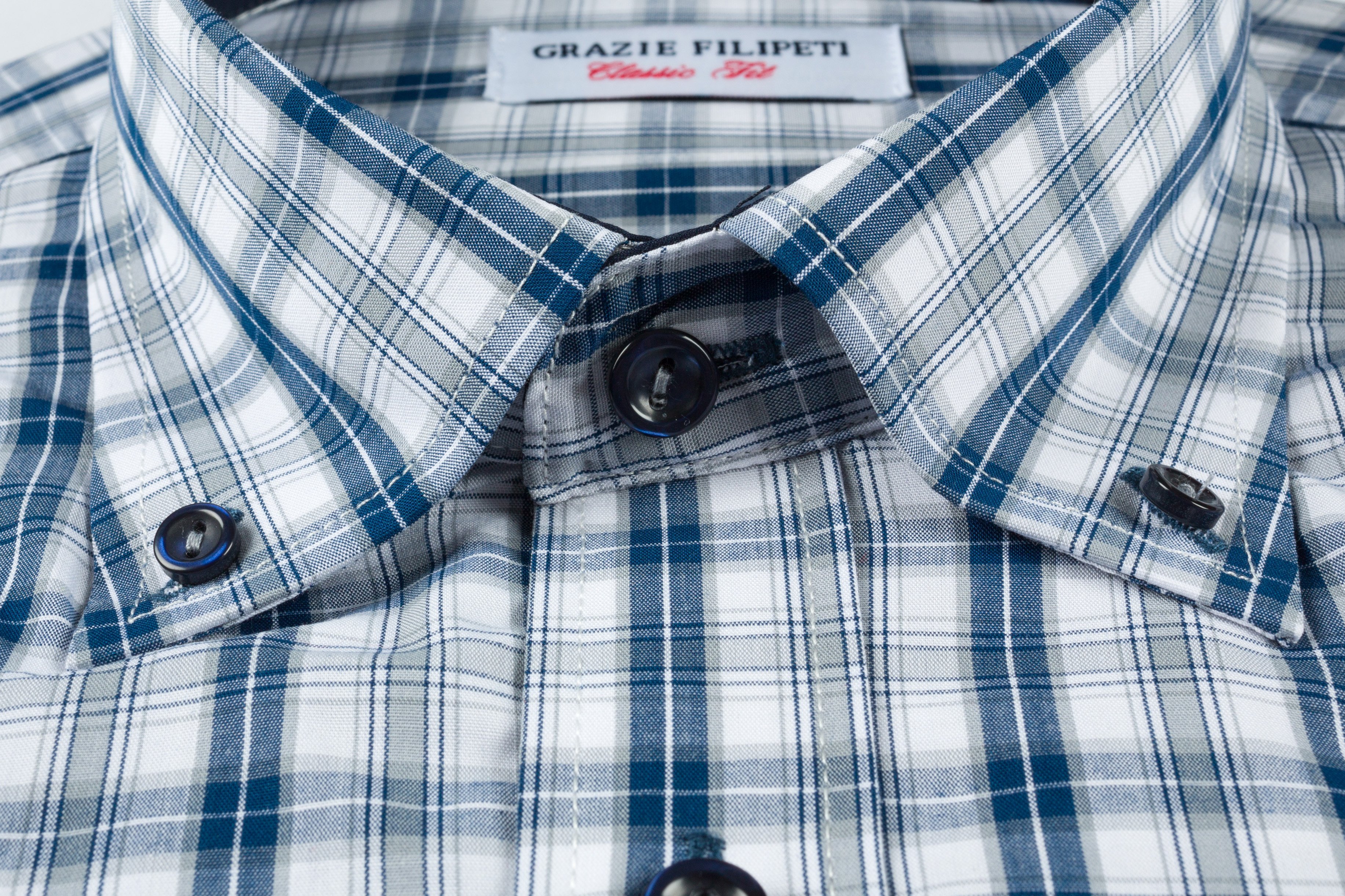 Camasa Clasic Fit cu carouri bleumarin si gri