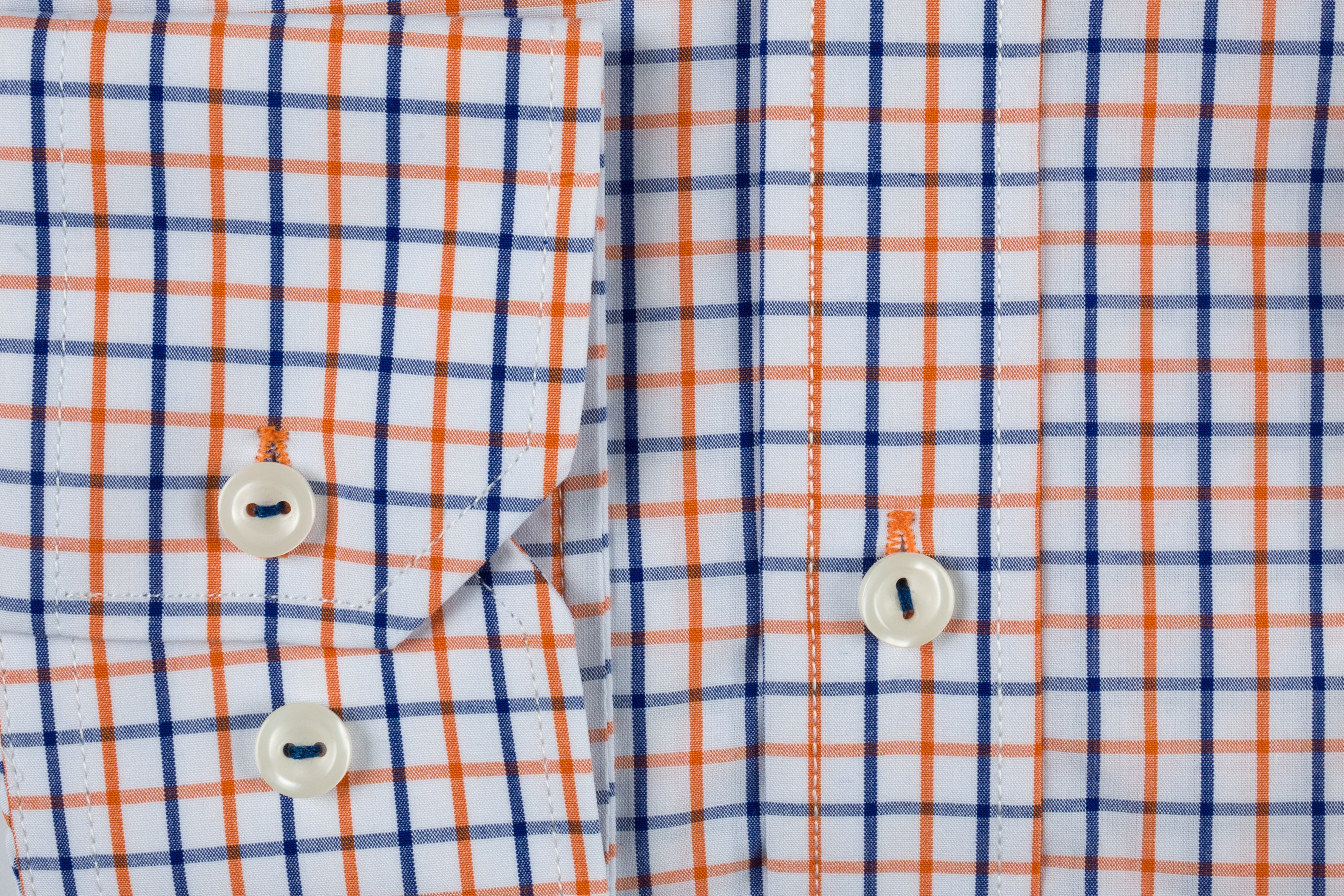 Camasa Slim Fit Blue and Orange Squares