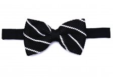 Papion crosetat Grazie Filipeti - negru cu dungi albe