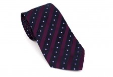 Cravata clasica violet cu dungi bleumarin Grazie Filipeti