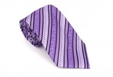 Cravata clasica lila cu dungi Grazie Filipeti