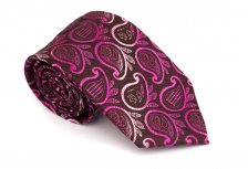 Cravata clasica violet cu model Paisley - Grazie Filipeti