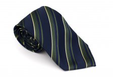 Cravata clasica bleumarin cu dungi verzi - Grazie Filipeti