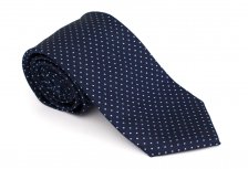 Cravata clasica bleumarin cu buline bleu - Grazie Filipeti
