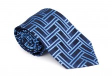 Cravata clasica albastra cu model -Grazie Filipeti