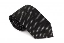 Cravata clasica neagra cu picouri albe - Grazie Filipeti