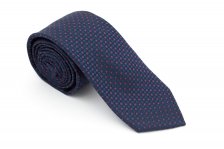 Cravata slim bleumarin cu picouri rosii Grazie Filipeti