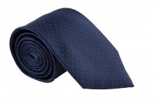 Cravata bleumarin cu picouri turcoaz